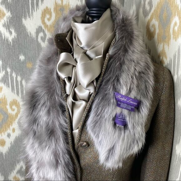 Ralph Lauren Collection * Fall 2014 Gray Italian Lamb Shearling Pull-Thru Collar - Picture 16 of 16